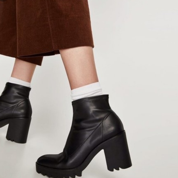 track sole ankle boots zara